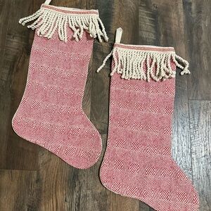 Red and Cream Holiday Stockings